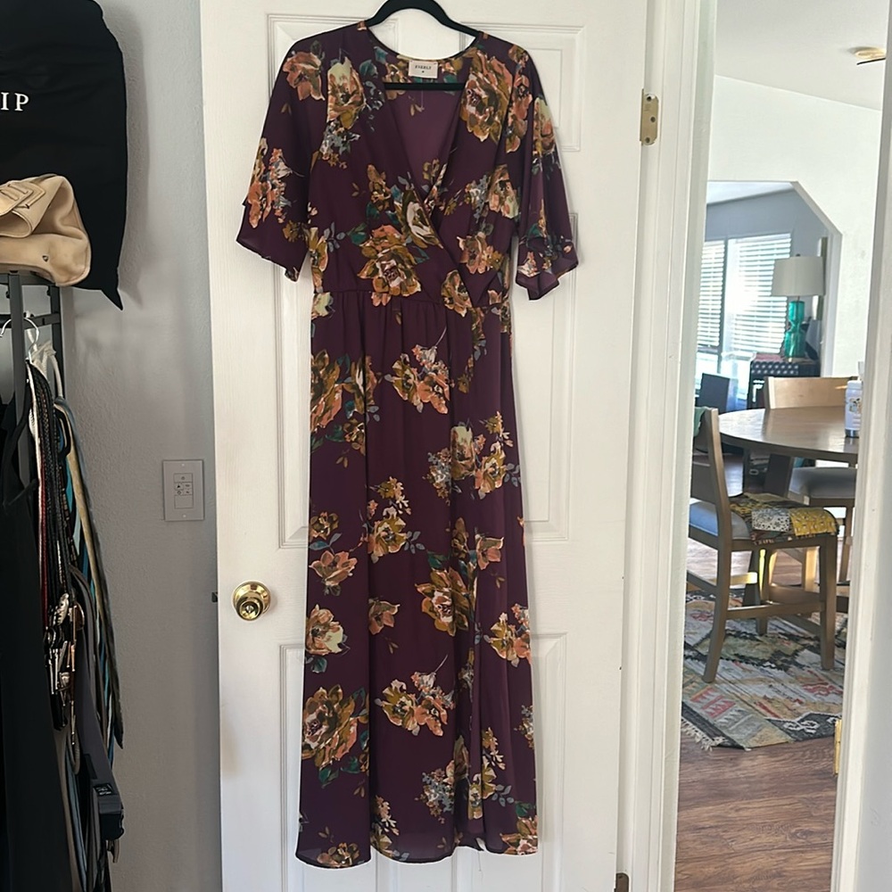 Purple Modest Wrap Dress